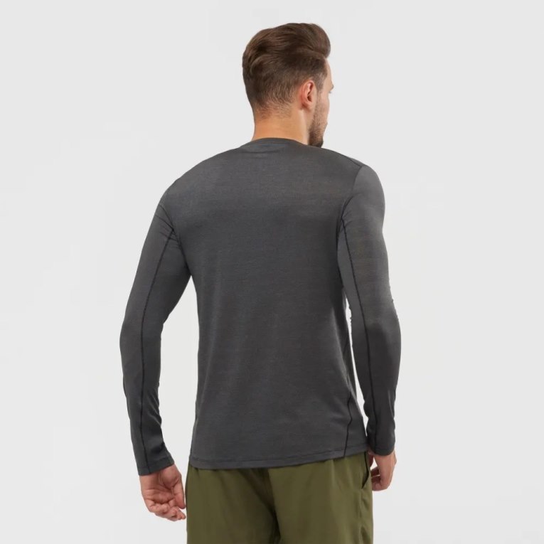 Salomon Outline Long Sleeve Tricko Panske Čierne | SK 8GKVUB